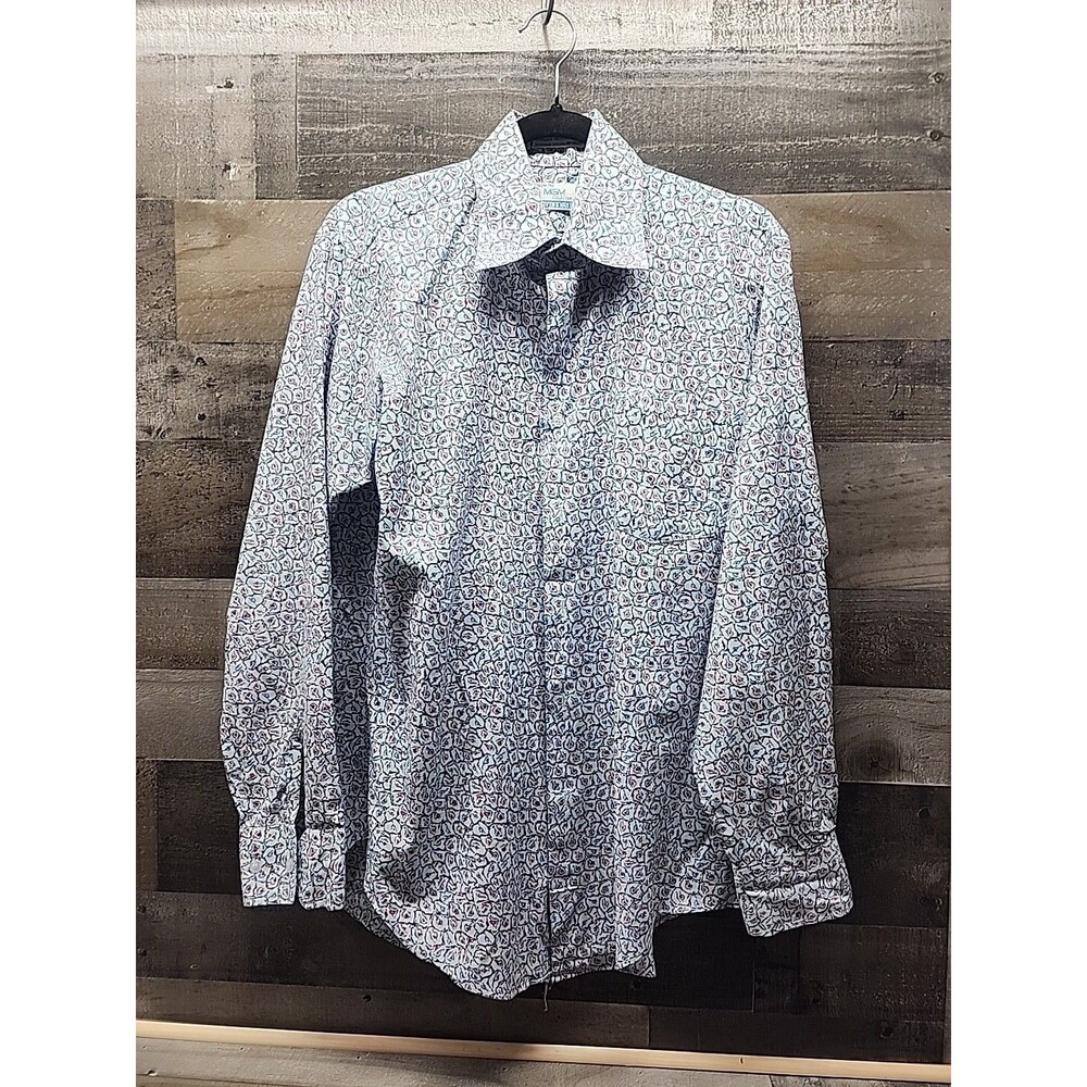 men's vintage clothing Mervyns Mark 2 MGM Collection Loud Print sz M Dress Disco